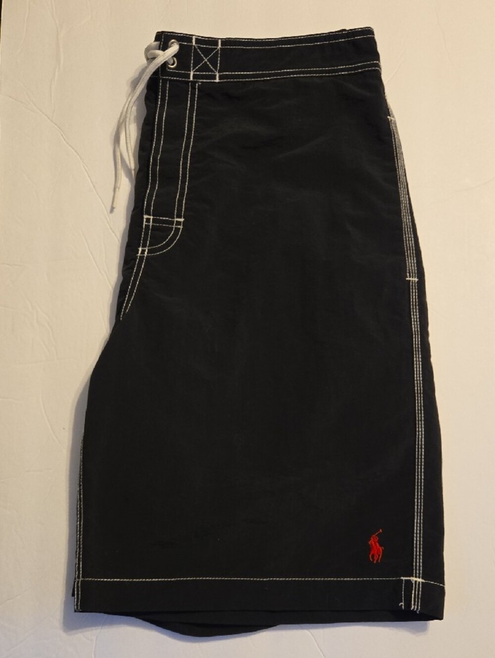 Polo by Ralph Lauren Swim Board Shorts with Red Pony - Black - Medium